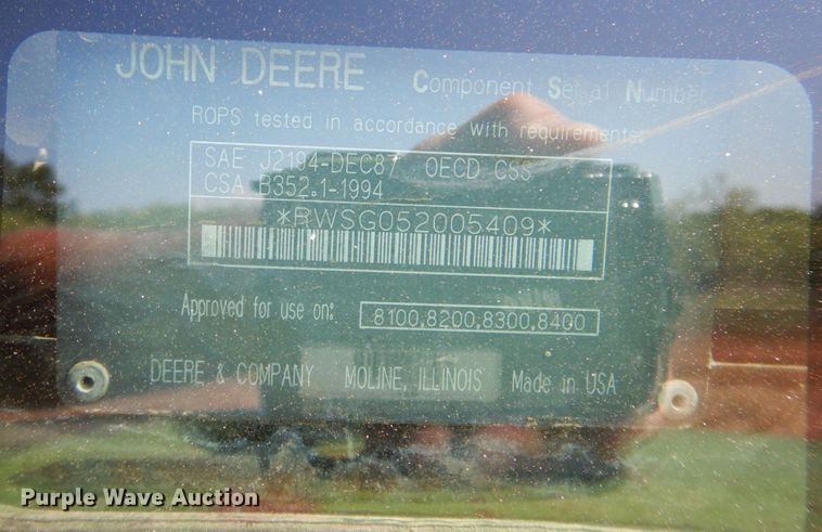 image for item DR2030 1995 John Deere 8400  MFWD tractor