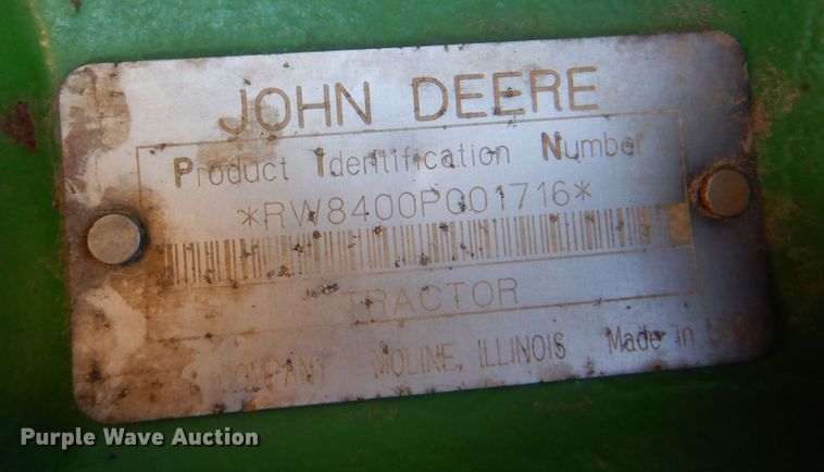 image for item DR2030 1995 John Deere 8400  MFWD tractor