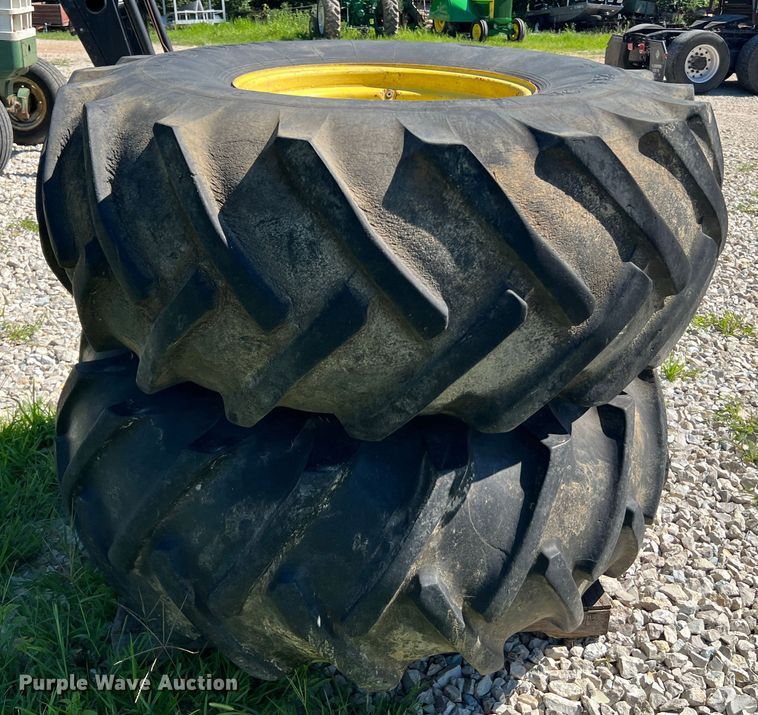 (2) 23.126 tires and wheels in Bland, MO Item JM9156 sold Purple Wave