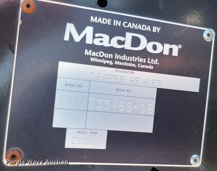 image for item MU9253 2018 MacDon FD140  flex draper head