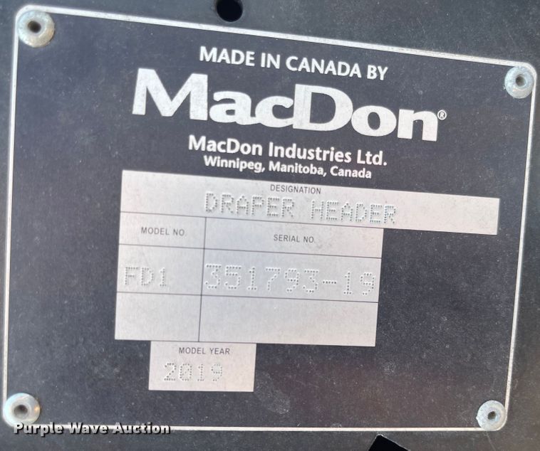 image for item MU9260 2019 MacDon FD140  flex draper head