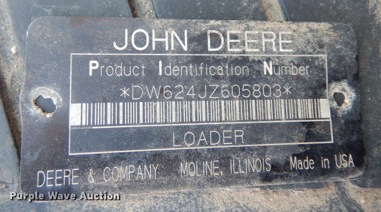 image for item DM3095 2006 John Deere 624J  wheel loader