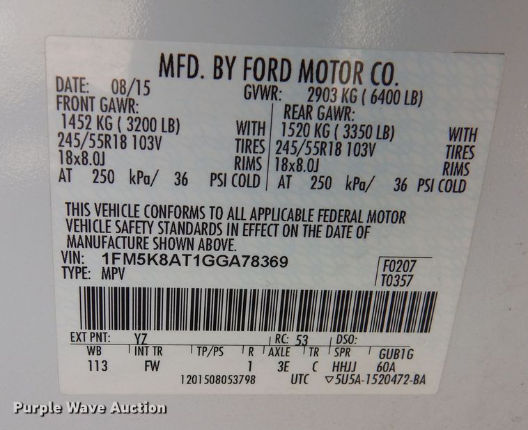 image for item DM3101 2016 Ford Explorer Police Interceptor  SUV