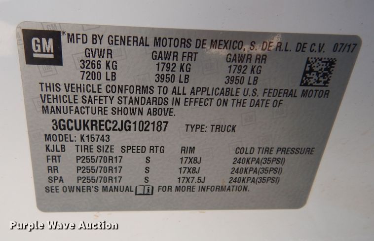 image for item DM3112 2018 Chevrolet Silverado 1500  Crew Cab pickup truck