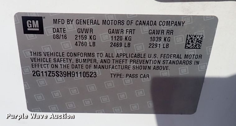 image for item DQ2880 2017 Chevrolet Impala