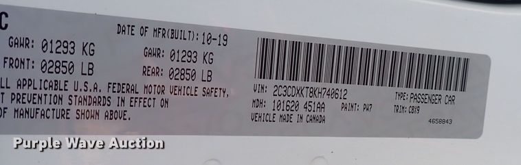 image for item DQ2886 2019 Dodge Charger Police