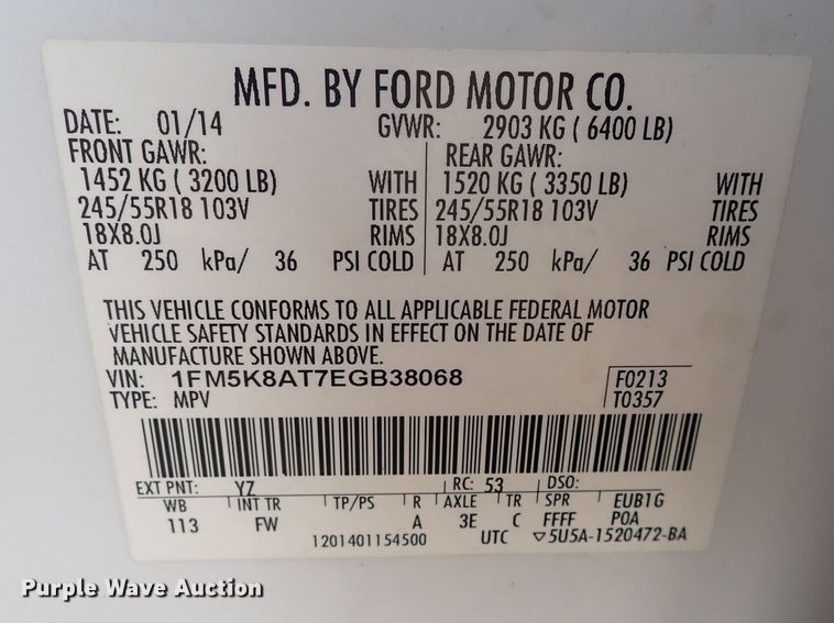 image for item DQ2888 2014 Ford Explorer Police Interceptor  SUV