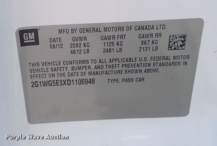 image for item DQ2897 2013 Chevrolet Impala