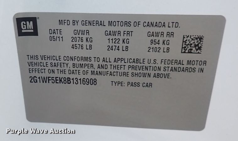 image for item DQ2920 2011 Chevrolet Impala