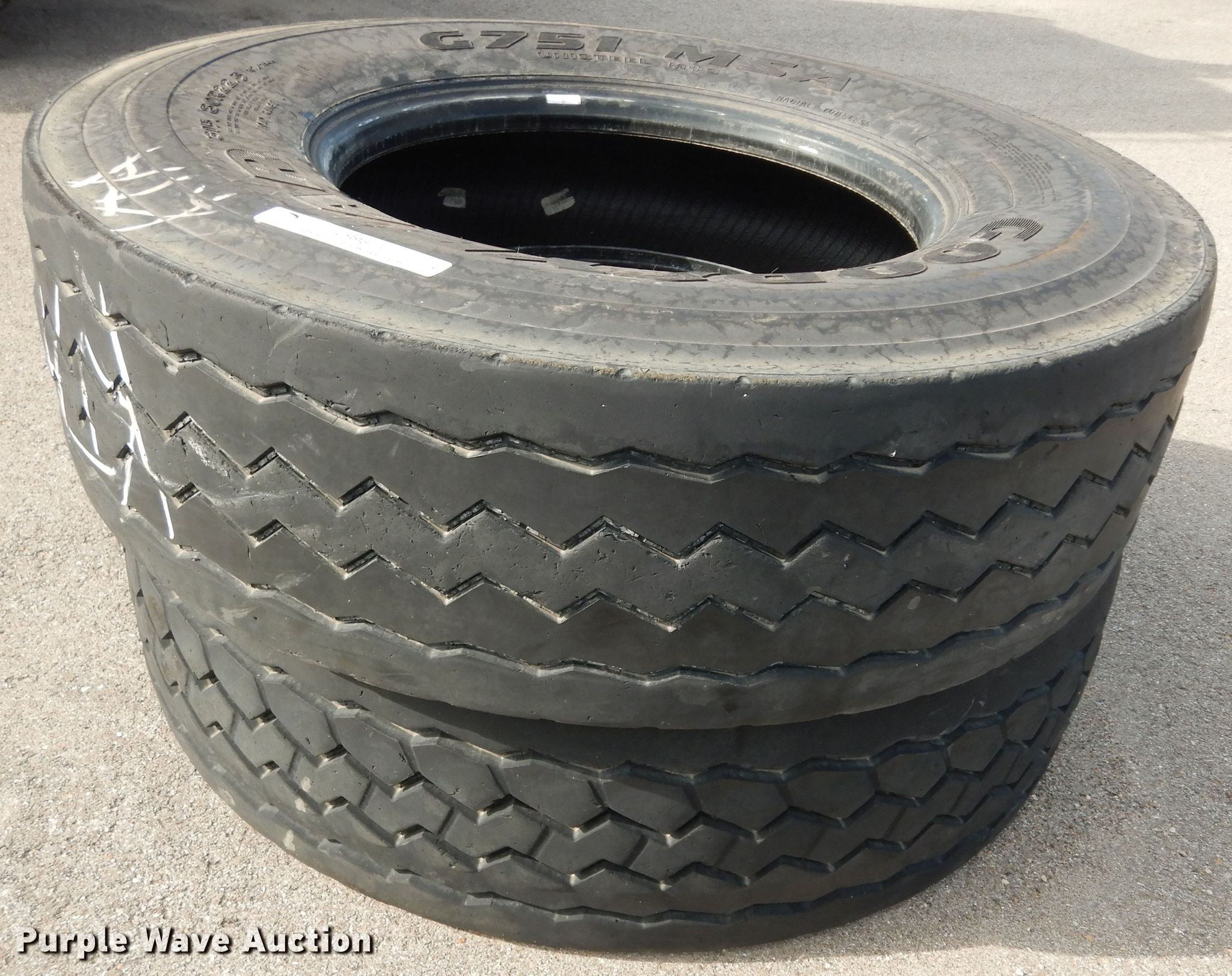 (2) Goodyear 315/80R22.5 tires in Topeka, KS Item LR9873 sold