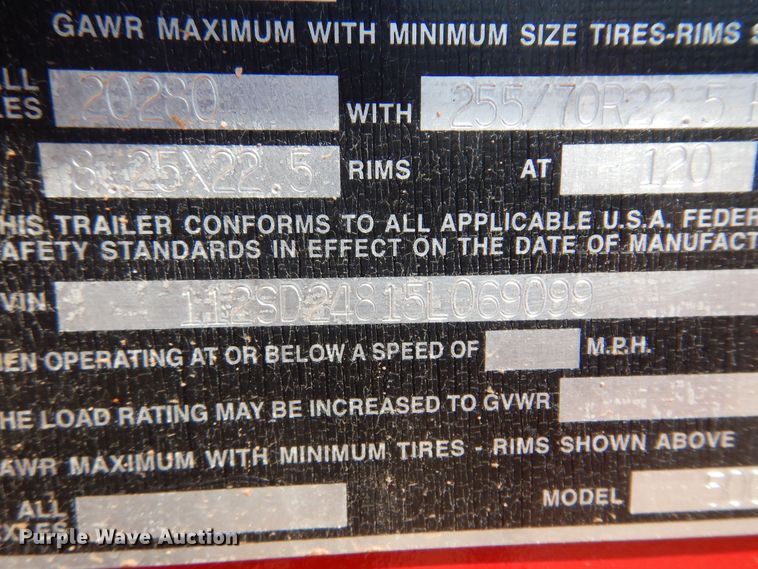 image for item DB7787 2005 Eager Beaver  lowboy equipment trailer