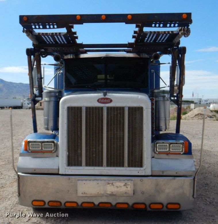 image for item DR1938 2001 Peterbilt 379  car carrier truck with car carrier trailer