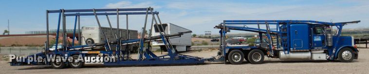 image for item DR1938 2001 Peterbilt 379  car carrier truck with car carrier trailer