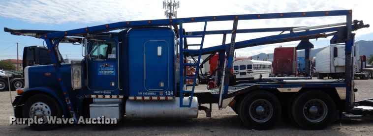 image for item DR1938 2001 Peterbilt 379  car carrier truck with car carrier trailer