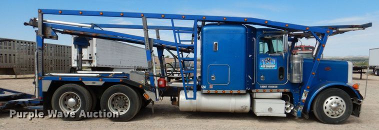 image for item DR1938 2001 Peterbilt 379  car carrier truck with car carrier trailer