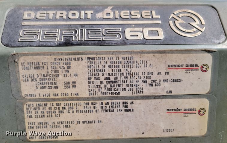 image for item JZ9167 2003 Detroit Diesel Series 60  engine