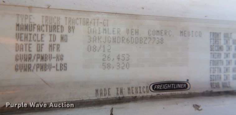 image for item KF9517 2013 Freightliner Coronado  semi truck