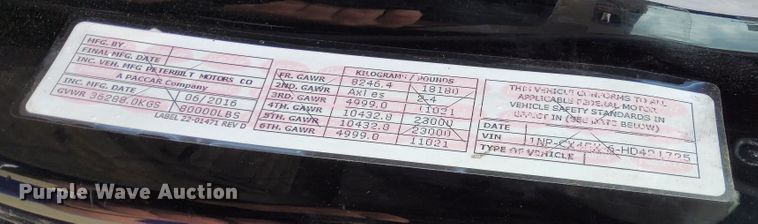 image for item MH9154 2017 Peterbilt 567  vacuum truck