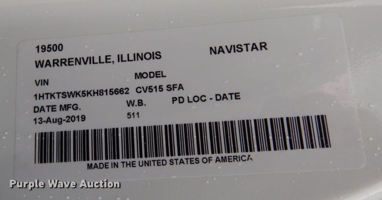 image for item MH9155 2019 International CV515  rollback truck