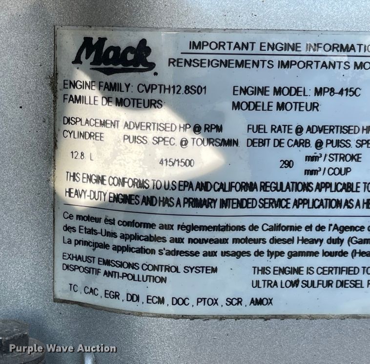 image for item MU9254 2014 Mack CXU613  semi truck