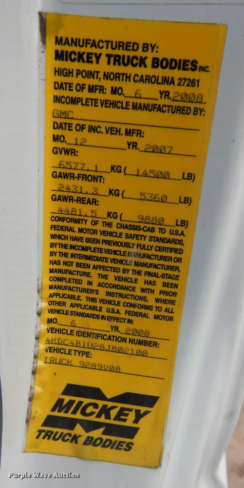 image for item DM3151 2008 GMC W4500  flatbed truck