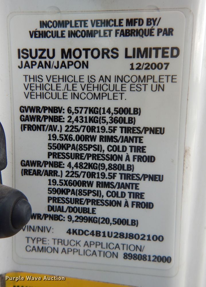 image for item DM3151 2008 GMC W4500  flatbed truck