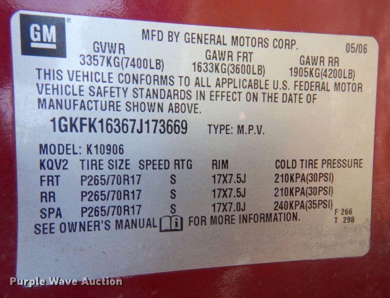 image for item DP0335 2007 GMC Yukon XL  SUV