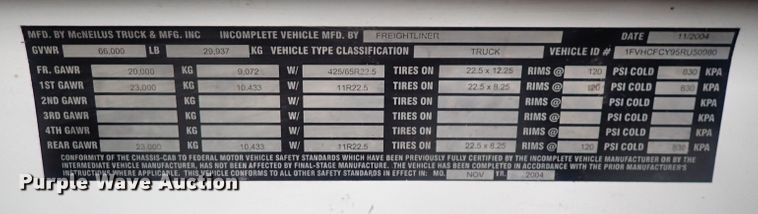 image for item DQ2948 2005 Freightliner Condor  refuse truck