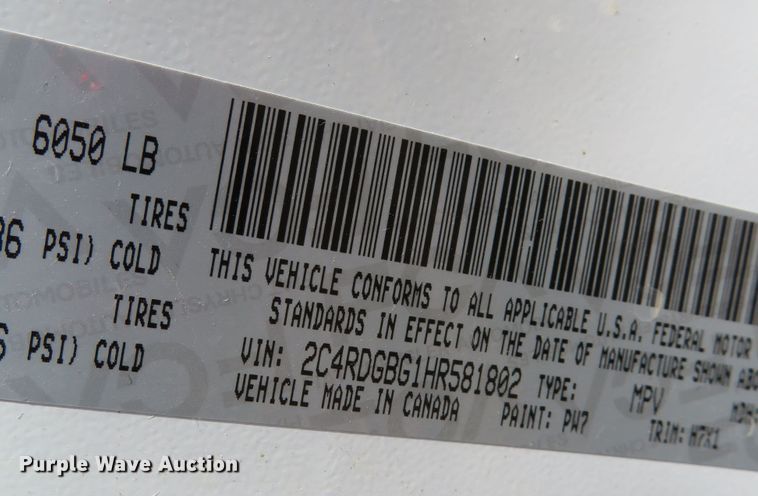 image for item DR0133 2017 Dodge Grand Caravan  van