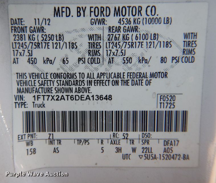 image for item DR2042 2013 Ford F250 Super Duty Lariat  SuperCab pickup truck