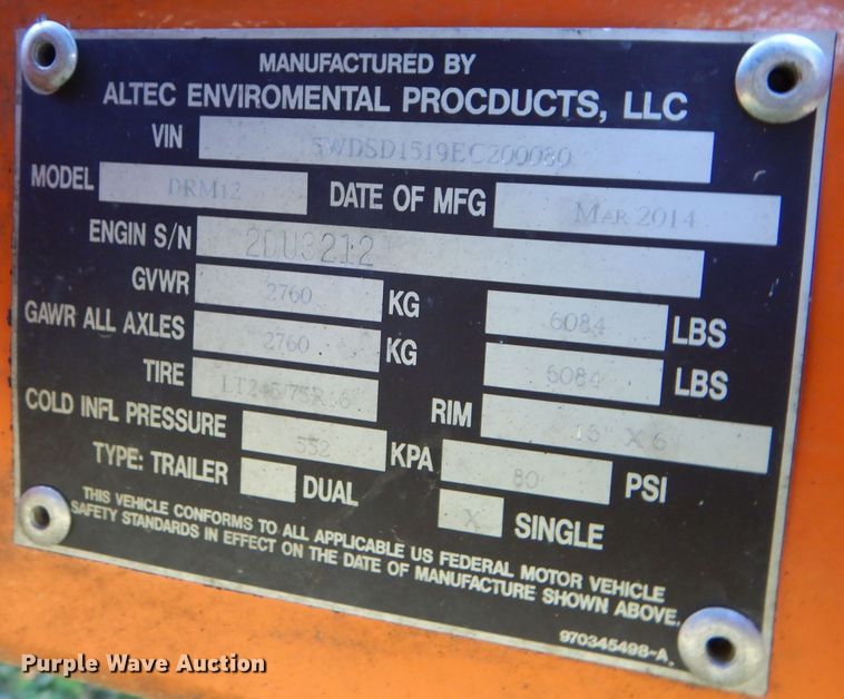 image for item DS6274 2014 Altec DRM12  wood chipper