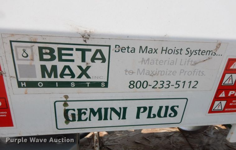 image for item HF9368 Beta Max Gemini Plus  hoist system