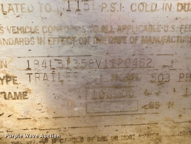 image for item IA9163 1997 Load King  lowboy equipment trailer