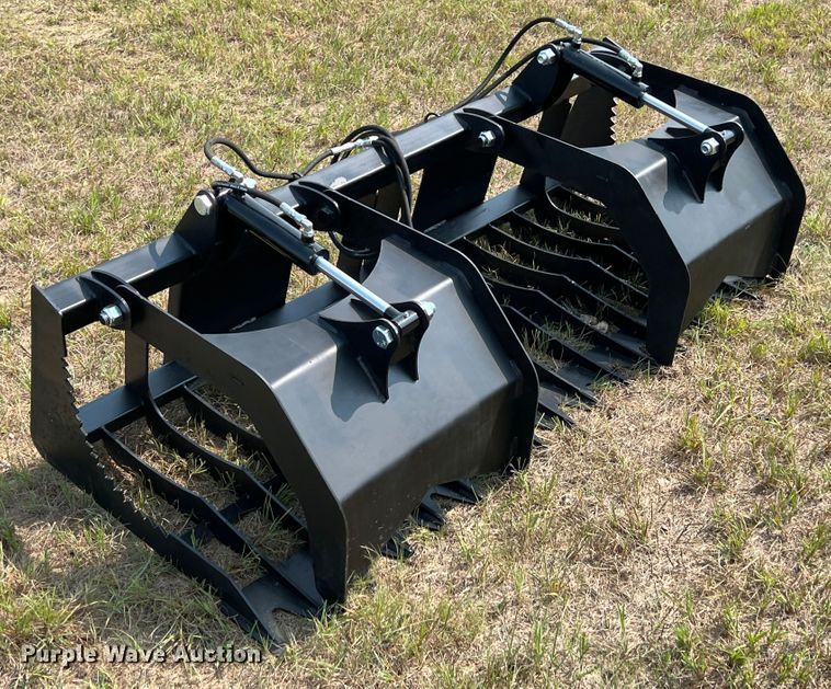 image for item IA9177 74" W skid steer rock grapple bucket