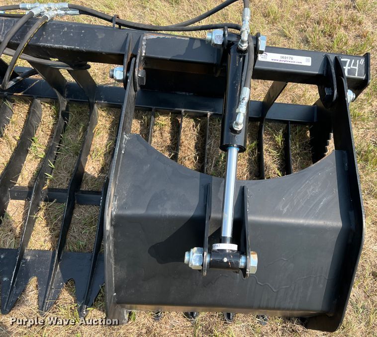 image for item IA9178 74" W skid steer rock grapple bucket