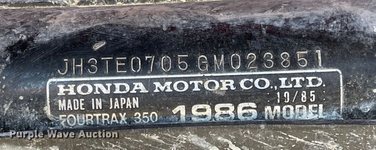image for item JF9040 1986 Honda FourTrax 350  ATV