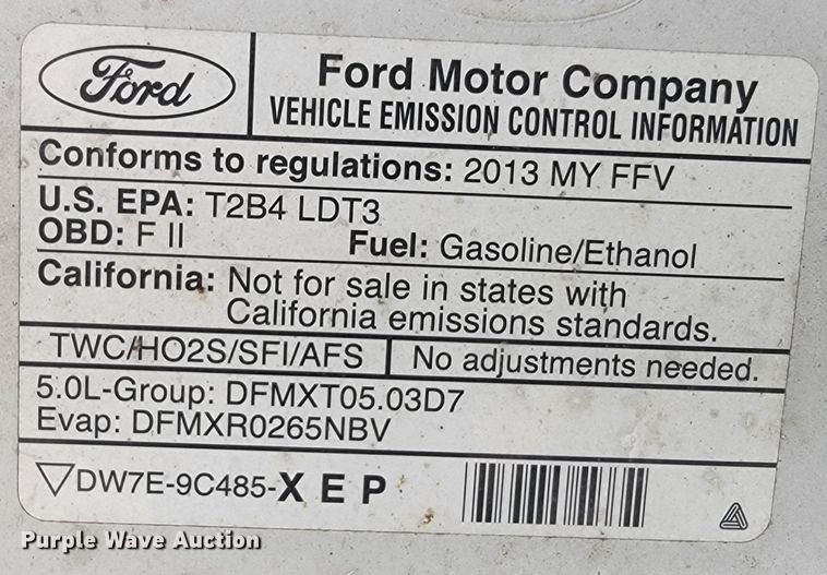 image for item JL9362 2013 Ford F150  pickup truck