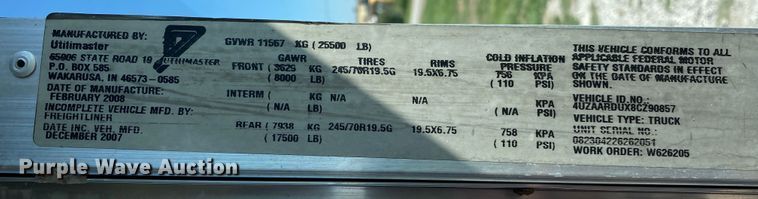 image for item JW9427 2008 Freightliner MT55  delivery truck