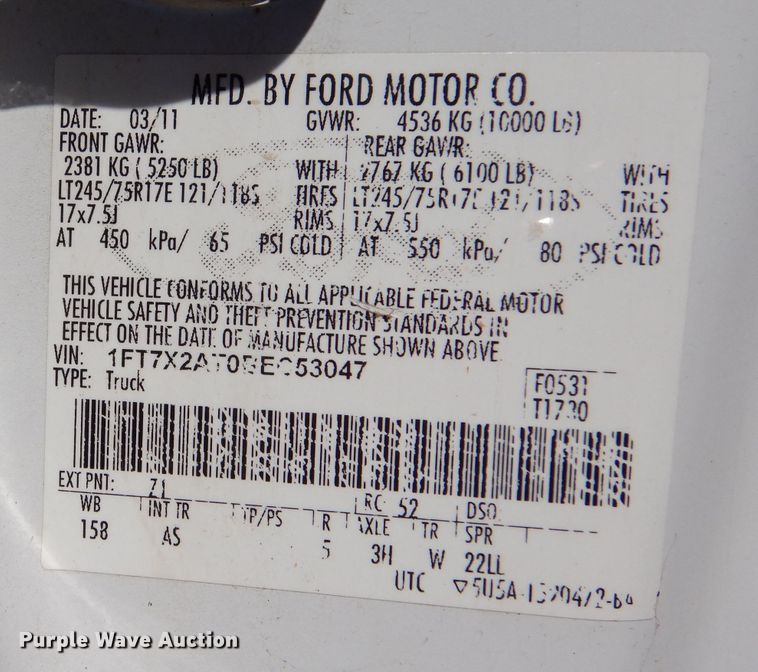 image for item LB9970 2011 Ford F250 Super Duty XL  SuperCab pickup truck