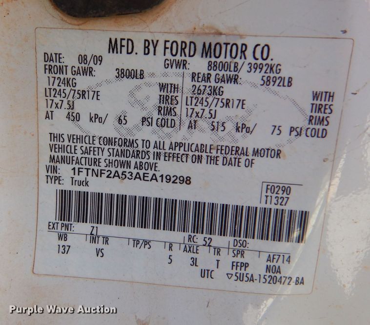 image for item LB9971 2010 Ford F250 Super Duty  pickup truck