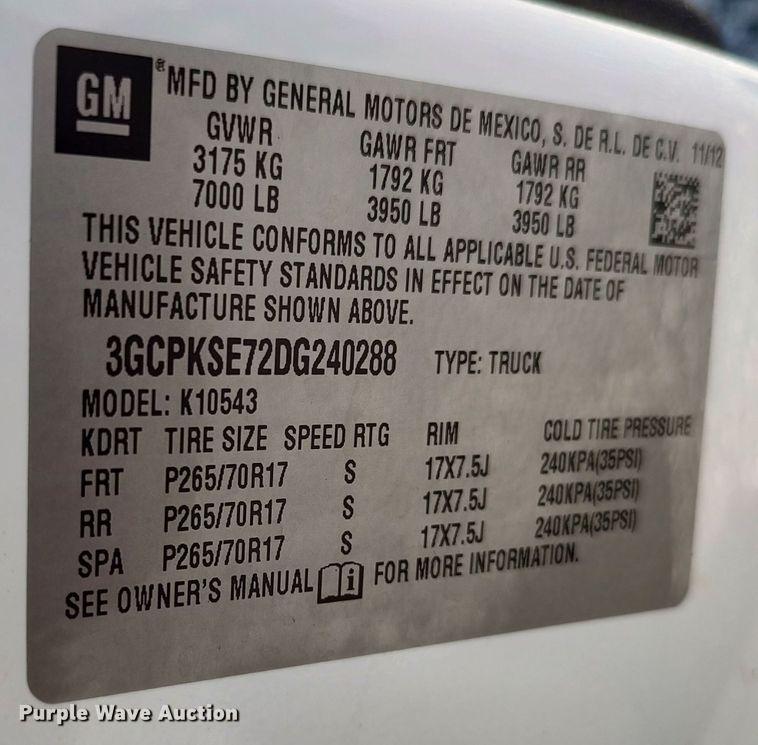 image for item LK9128 2013 Chevrolet Silverado 1500  Crew Cab pickup truck