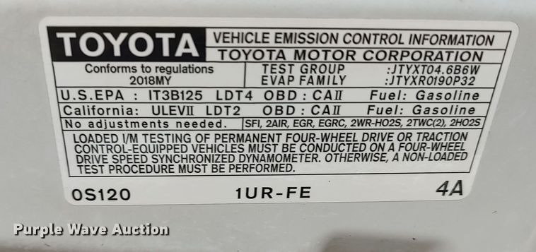 image for item LK9271 2018 Toyota Tundra  Double Cab pickup truck