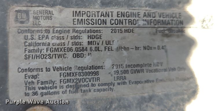 image for item LK9272 2015 Chevrolet Silverado 3500HD  utility bed pickup truck