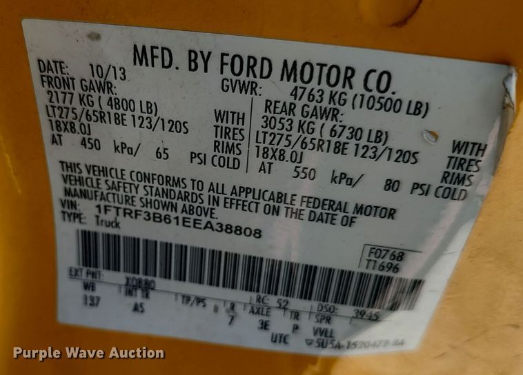 image for item LK9785 2014 Ford F350 Super Duty  utility bed pickup truck