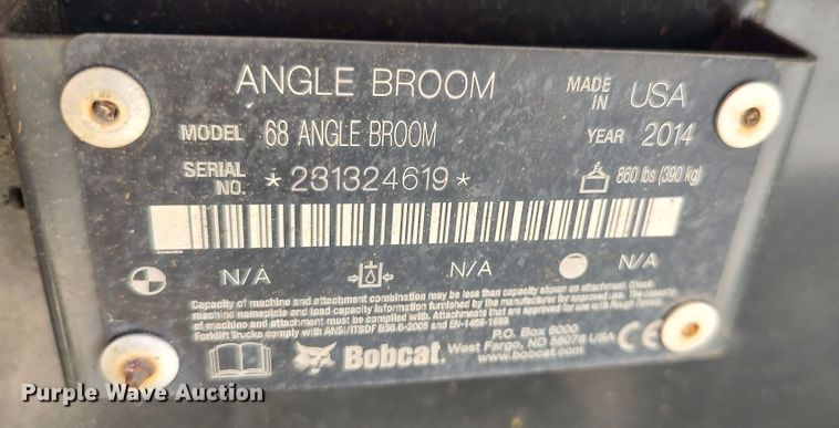 image for item LK9819 2014 Bobcat 68 Angle Broom  skid steer broom