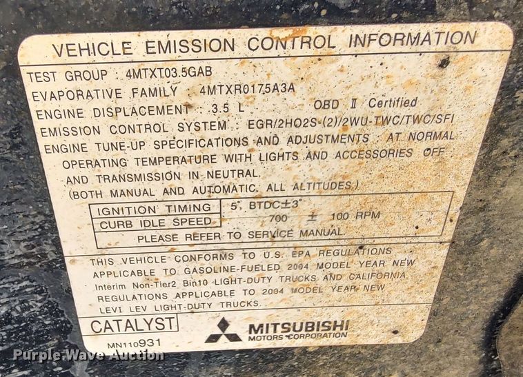 image for item LK9849 2004 Mitsubishi Montero  SUV