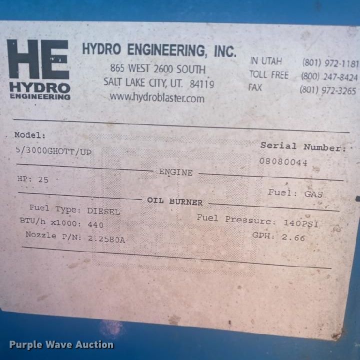 image for item LU9134 Hydro Engineering  pressure washer trailer
