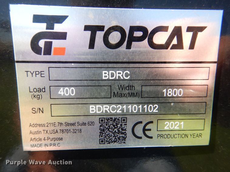 image for item MF9185 2021 TopCat BDRC  skid steer side boom rotary mower