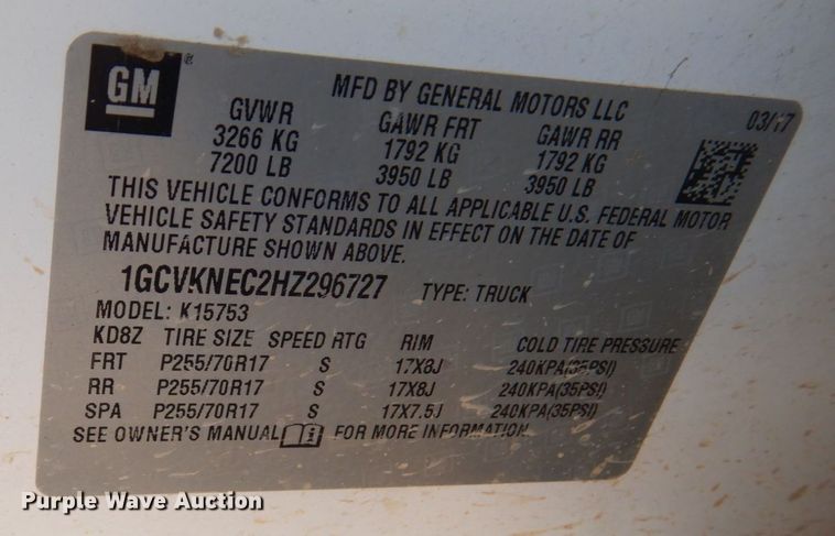 image for item MH9149 2017 Chevrolet Silverado 1500  Double Cab pickup truck