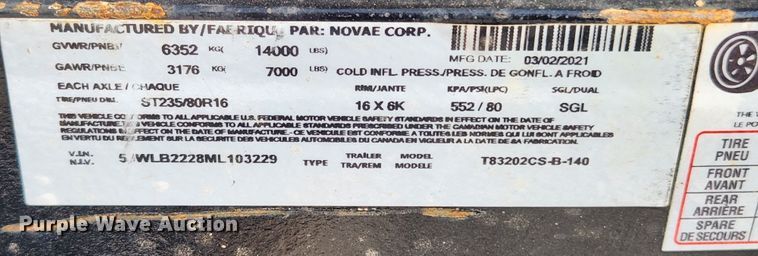 image for item MK9307 2021 Trailerman  utility trailer